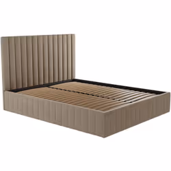Avec son revêtement en velours, le lit LARALI apportera de la douceur ainsi que de la sobriété à votre chambre. Equipé d'un g ...