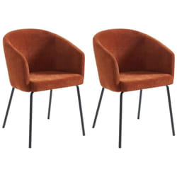 Lot de 2 chaises avec accoudoirs en tissu et métal - Terracotta - moroni de Pascal Morabito