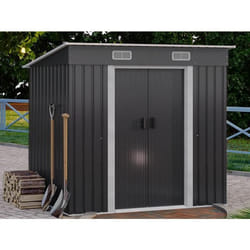 Abri de jardin métal en acier galvanisé gris 23 m² - MANSO