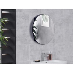 Armoire murale de salle de bain ovale avec miroir – Noir – RURI