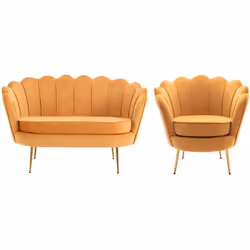 - Un design rétro dans l'air du temps Avec sa forme coquillage originale et tendance, les canapé et fauteuil DANDELION apport ...