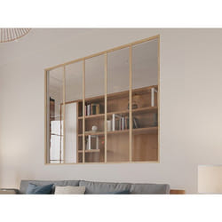 Verrière atelier en aluminium thermolaqué - 150x130 cm - Naturel clair - BAYVIEW