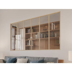Verrière atelier en aluminium thermolaqué - 180x105 cm - Naturel clair - BAYVIEW