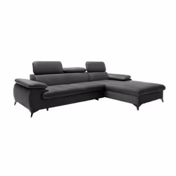 Canapé dangle droit convertible en velours gris anthracite SAMARA de Pascal Morabito