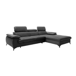Canapé dangle droit convertible en velours gris anthracite SAMARA de Pascal Morabito