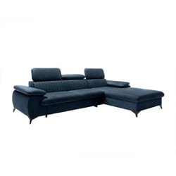 Canapé dangle droit convertible en velours bleu nuit SAMARA de Pascal Morabito