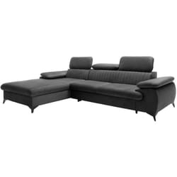 Canapé d'angle gauche convertible en velours gris anthracite samara de Pascal Morabito