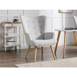 Fauteuil en tissu gris clair VATELY