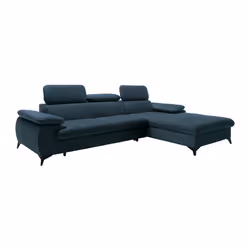 Canapé dangle droit convertible en velours bleu SAMARA de Pascal Morabito