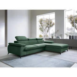 Canapé dangle droit convertible en velours vert SAMARA de Pascal Morabito