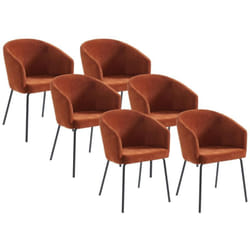 Lot de 6 chaises avec accoudoirs en tissu et métal - Terracotta - moroni de Pascal Morabito