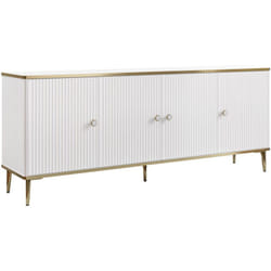 Buffet avec 4 portes en mdf et acier - Blanc et doré - sinead de Pascal Morabito