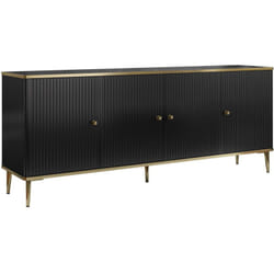 Buffet avec 4 portes en mdf et acier - Noir et doré - sinead de Pascal Morabito