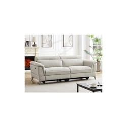 Canapé 3 places relax électrique en tissu beige MACARI