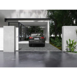 Vente-unique - Portail Électrique Coulissant Aluminium Plein L374 X H180 Cm Blanc - Nazario