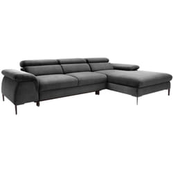 Canapé d'angle droit convertible en velours gris anthracite sepina de Pascal Morabito