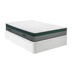 Vente-unique - Ensemble 160 X 200 Cm Sommier Coffre Blanc + Matelas Ressorts Ensachés Ép.22cm - Prestige De Ysmée
