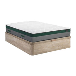 Vente-unique - Ensemble 160 X 200 Cm Sommier Coffre Naturel Clair + Matelas Ressorts Ensachés Ép.22cm - Prestige De Ysmée