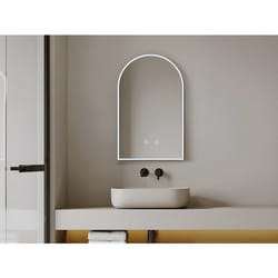 Vente-unique - Miroir De Salle De Bain En Arche Anti Buée Avec Leds - L50 X H80 Cm - Arcadi