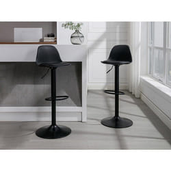 Vente-unique - Lot De 2 Tabourets De Bar En Polypropylène Et Métal - Hauteur Réglable - Noir - Xafy