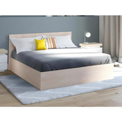 Lit coffre 160 x 200 cm - Coloris : Naturel + Matelas - ELPHEGE