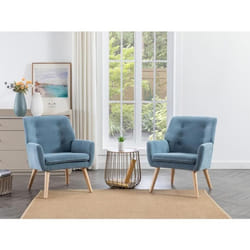 Fauteuil en tissu bleu SERINO