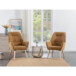 Fauteuil en tissu camel OSIMO
