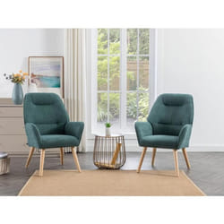 Fauteuil en tissu bleu canard OSIMO