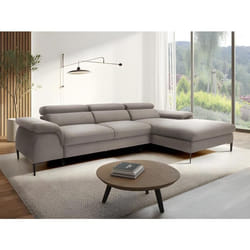 Canapé dangle droit convertible en velours taupe SEPINA de Pascal Morabito
