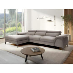 Canapé dangle gauche convertible en velours taupe SEPINA de Pascal Morabito
