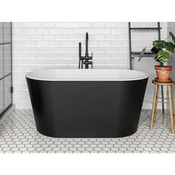 Baignoire îlot ovale - 180L - 130 x 71 x 58 cm - Noire - Acrylique - APOGON
