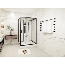 Cabine de douche hydromassante rectangulaire - Installation réversible - L110 x l80 x H215 cm - SULIPA
