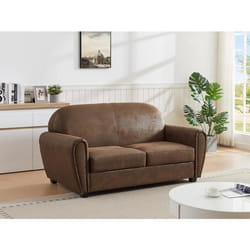 Canapé 3 places en microfibre aspect cuir vieilli club VICTORY III