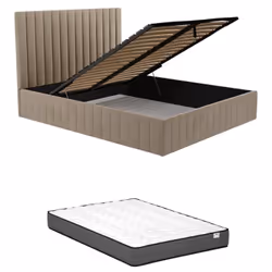 Avec son revêtement en velours, le lit LARALI apportera de la douceur ainsi que de la sobriété à votre chambre. Equipé d'un g ...