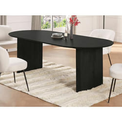 Table à manger 8 personnes en bois de manguier - Noir - BALIMELA