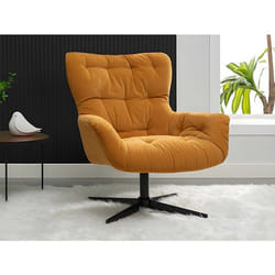 Fauteuil Pivotant En Tissu Jaune Ophelie