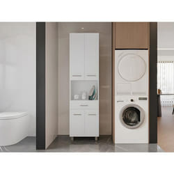 Colonne de salle de bain sur pied - 180 cm - Blanc - MINELA