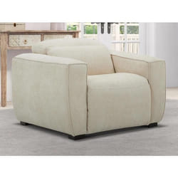 Fauteuil relax électrique en tissu beige LAGUNDI