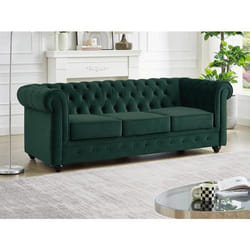 Canapé 3 places en velours vert CHESTERFIELD