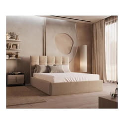 Lit coffre 160 x 200 cm  - Velours - Beige - MIRDAL de Pascal Morabito
