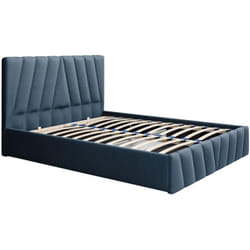 Lit coffre 160 x 200 cm - Velours - Bleu - lidama de Pascal Morabito