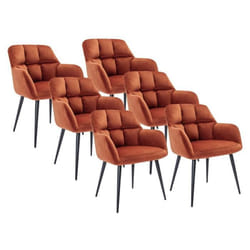 Lot de 6 chaises avec accoudoirs en velours et métal - Terracotta - PEGA de PASCAL MORABITO