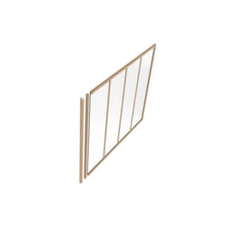 Poteau de terminaison pour verrière en aluminium thermolaqué - H130 cm - Naturel clair - BAYVIEW