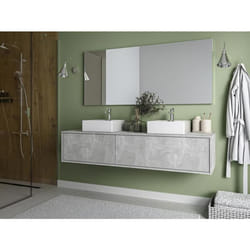 Meuble sous vasque suspendu - Coloris gris béton - L150 cm - ISAURE II