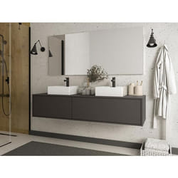 Meuble sous vasque suspendu - Coloris gris anthracite - L150 cm - ISAURE II