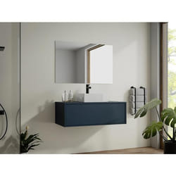 Meuble sous vasque suspendu - Coloris bleu nuit - 94 cm - TEANA II