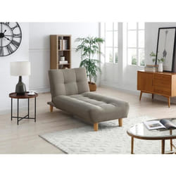 Méridienne clic clac en tissu taupe ESTEBAN