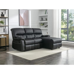 Canapé dangle droit relax en simili noir CANBY