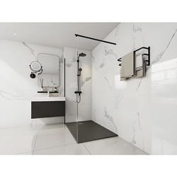 Receveur de douche extra plat à poser ou à encastrer recoupable en résine SMC - Noir - 140 x 90 cm - MIRNOSA