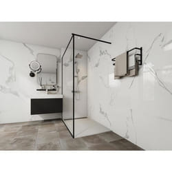 Receveur de douche extra plat à poser ou à encastrer recoupable en résine SMC - Blanc - 140 x 90 cm - LYROSA